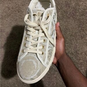 Versace Beige and Gold Women's Sneakers